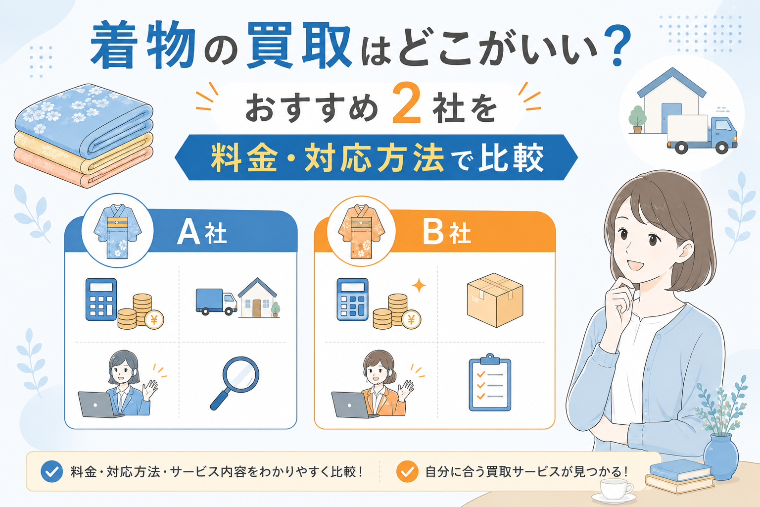 着物の買取はどこがいい?おすすめ2社を料金・対応方法で比較