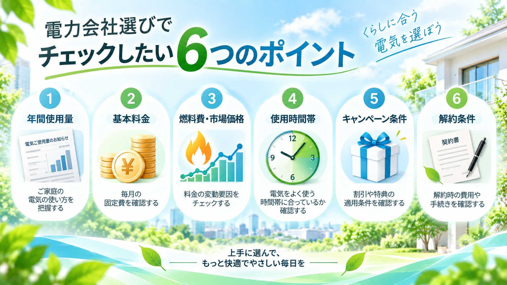 新電力を選ぶときに確認したいポイント